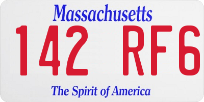 MA license plate 142RF6