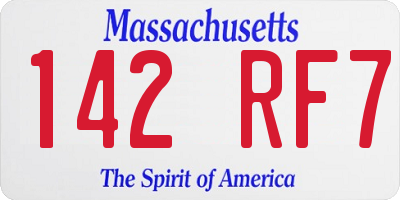 MA license plate 142RF7