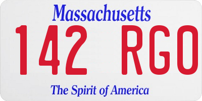 MA license plate 142RG0