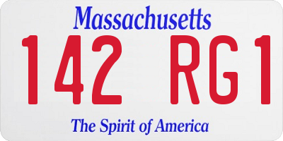 MA license plate 142RG1