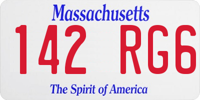 MA license plate 142RG6