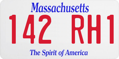MA license plate 142RH1