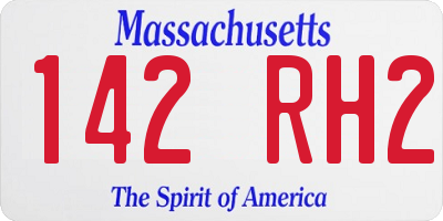 MA license plate 142RH2
