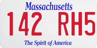 MA license plate 142RH5