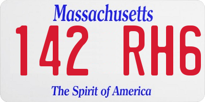 MA license plate 142RH6