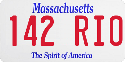MA license plate 142RI0