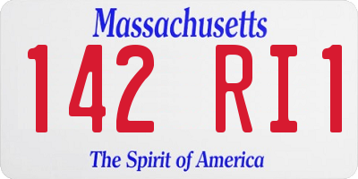 MA license plate 142RI1