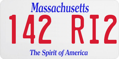 MA license plate 142RI2