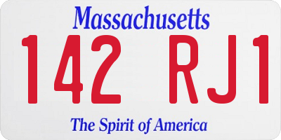 MA license plate 142RJ1