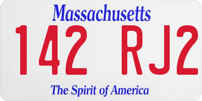 MA license plate 142RJ2