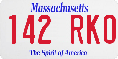 MA license plate 142RK0