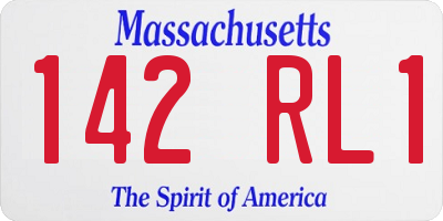 MA license plate 142RL1