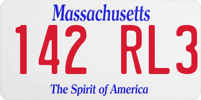MA license plate 142RL3