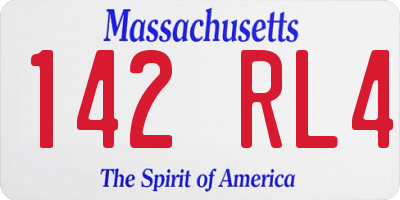 MA license plate 142RL4