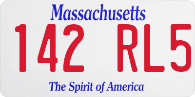 MA license plate 142RL5