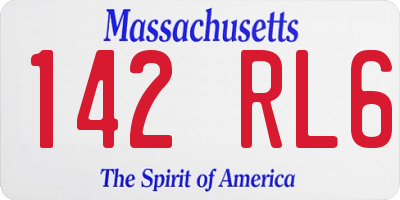 MA license plate 142RL6