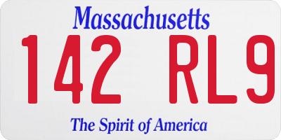 MA license plate 142RL9