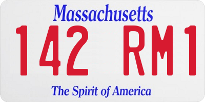 MA license plate 142RM1