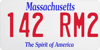 MA license plate 142RM2