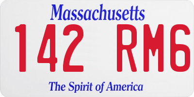 MA license plate 142RM6