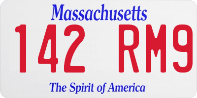 MA license plate 142RM9