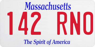 MA license plate 142RN0