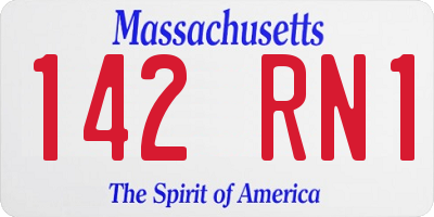 MA license plate 142RN1