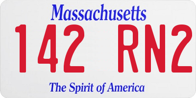 MA license plate 142RN2