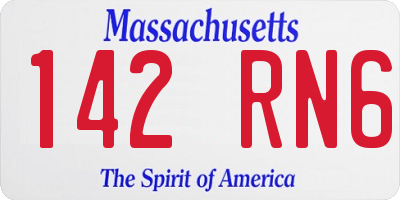 MA license plate 142RN6