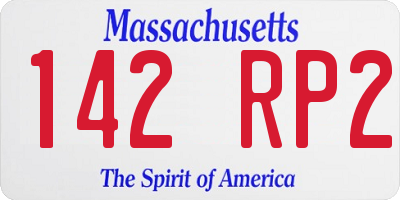 MA license plate 142RP2