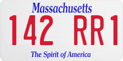 MA license plate 142RR1