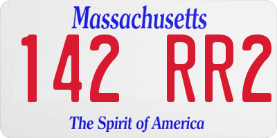 MA license plate 142RR2