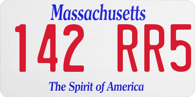 MA license plate 142RR5