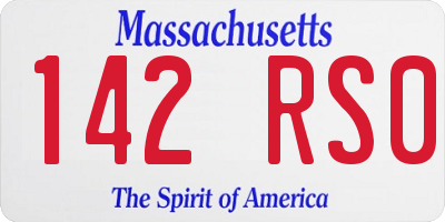 MA license plate 142RS0