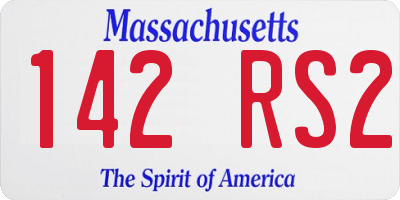 MA license plate 142RS2
