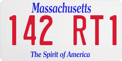 MA license plate 142RT1