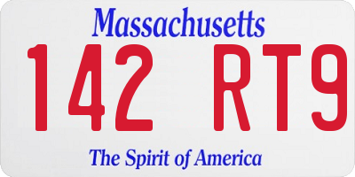 MA license plate 142RT9