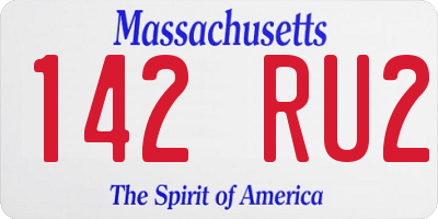 MA license plate 142RU2