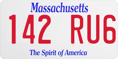 MA license plate 142RU6