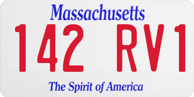 MA license plate 142RV1