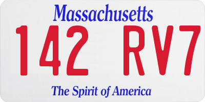 MA license plate 142RV7