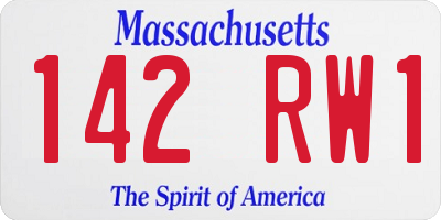 MA license plate 142RW1
