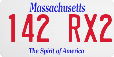 MA license plate 142RX2