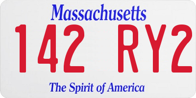 MA license plate 142RY2