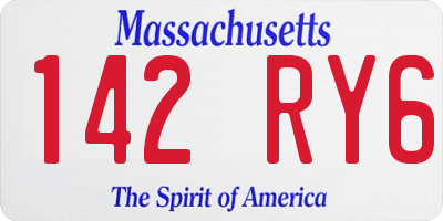 MA license plate 142RY6