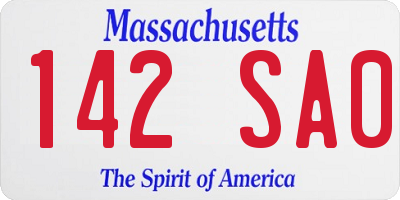 MA license plate 142SA0