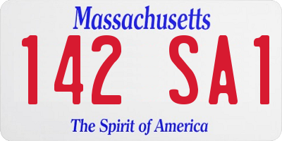 MA license plate 142SA1