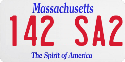 MA license plate 142SA2