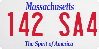 MA license plate 142SA4