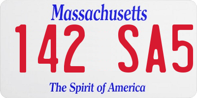 MA license plate 142SA5
